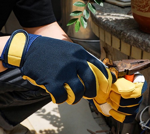Leather work gloves gardening - gloves,