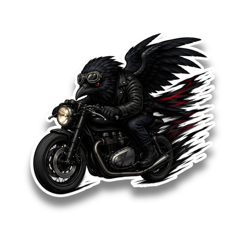Biker crow raven bird - crow,