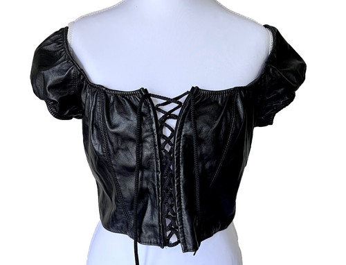 Vtg genuine leather - genuine, lace