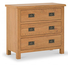 Oak 3 Drawer Rustic Chest of