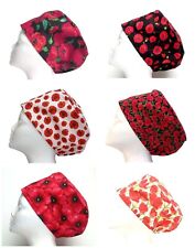 Red Poppies Remembrance Day Scrub Cap Doctor Theatre Nurse Hospital ODP Surgeon