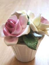 Radnor Hand-Made Bone China Roses In a Pot Staffordshire England Roses Porcelain