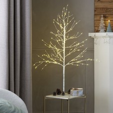 Habitat 4ft White Birch Tree LED Light Warm White Christmas Decoration