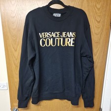 VERSACE JEANS COUTURE SWEATSHIRT MENS  XL BLACK GOLD RRP £139.99