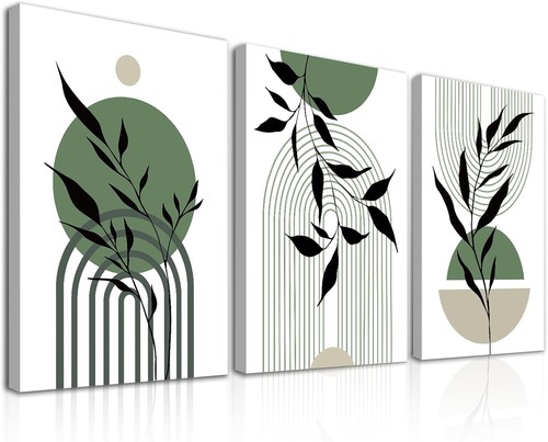 Sage green boho framed - green,