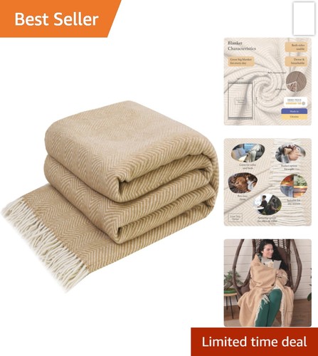 Merino wool blanket reversible - merino,