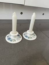 Wedgewood Bone China Clementine Candlestick Holders Pair Plus Candles