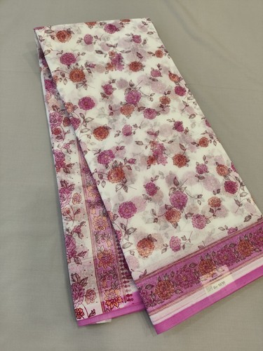 White kota cotton saree - cotton,