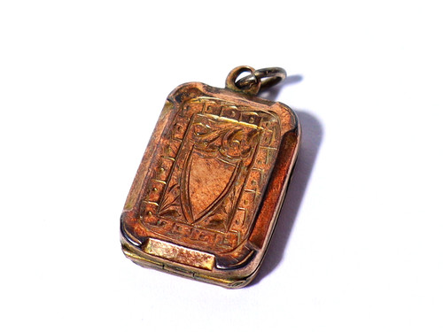 Antique 9ct rose gold back - rose, &