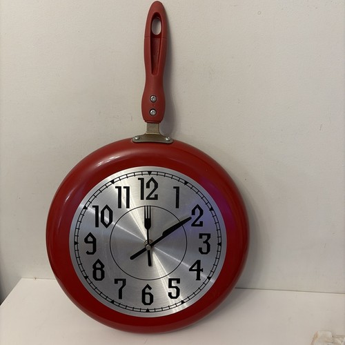Vintage red frying pan metal - vintage,