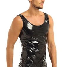 Mens Wet Look PVC Patent