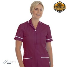 Womens Healthcare Tunic NHS Uniform Nurse Zip Top Hospital Carehome Carer UK  