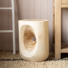 Graham and Green Whitewash Wooden Side Table