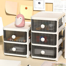 Small Desktop Storage Unit 2/3/4 Drawers Organizer Office Storage Box Plastic