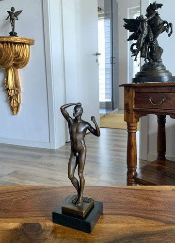 Bronze figure man the iron - figure,