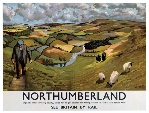 Vintage northumberland art - northumberland,