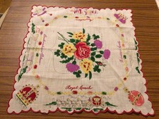 Vintage Collectible Coronation Queen Elizabeth Hankie Handkerchief  1953 Mark