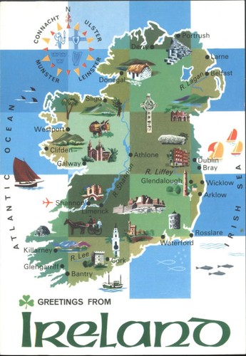 Greetings from ireland map - greetings,