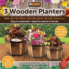 Set of 3 Wooden Planters