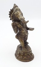 Antique Bronze Indian Ganesh Elephant God Small Figurine