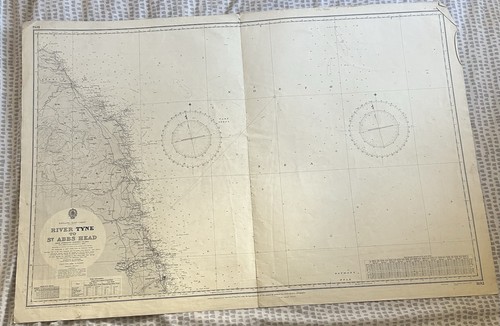 Vintage admiralty sea chart - vintage,