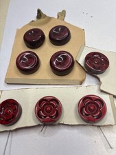 18 Antique Buttons Burgundy