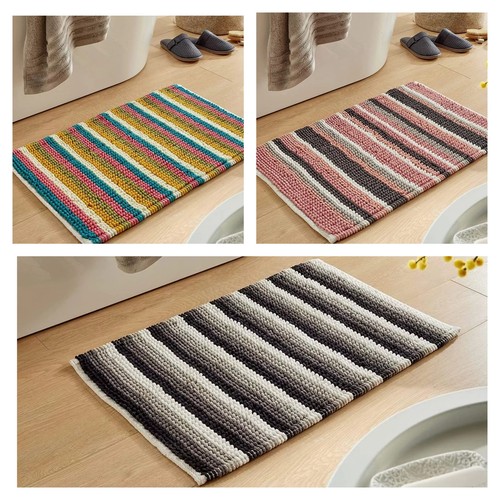 Padstow stripe bath mat - stripe,
