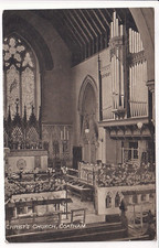 An Early Post Card of CHRIST'S CHURCH, COATHAM. North Yorkshire. Organ to right.