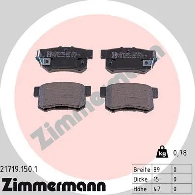 Front rear brake pad set - front,