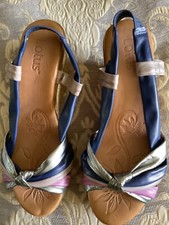 Lotus Leather multi coloured Wedge slingback Sandals Size 40/UK 6