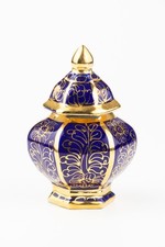 Vintage Cobalt Blue & Gilt Oil Perfume Bottle / Display Trinket