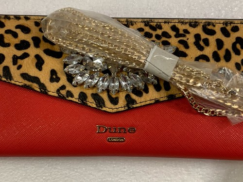 Dune leopard print red wallet - dune,