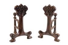 Jugendstil Fire dogs Cast Iron