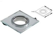 KANZEL Slim Mirror Glass Square Single Led GU10 Ceiling Spot Downlight