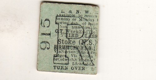 Railway ticket lnwr birmingham - railway,