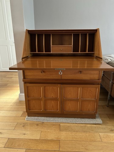 Antique nathan teak bureau - nathan,