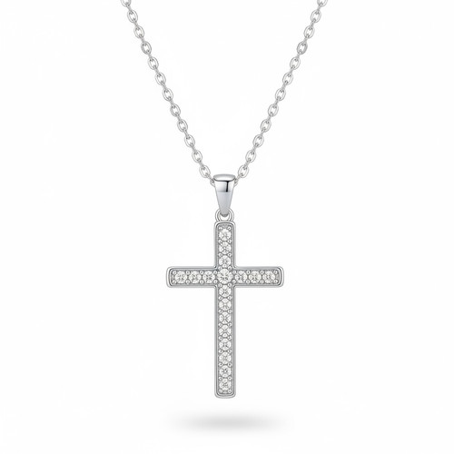 Heaven silver diamante cross - silver,