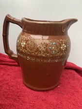 Antique Creek Border Ceramic Milk Jug 8” RN 236511 Made In England 1895?