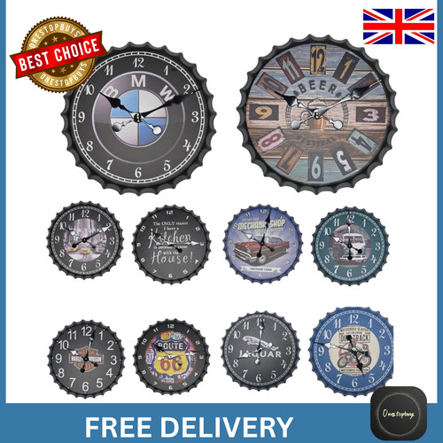 Retro bottle top wall clock - bottle,