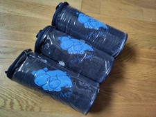 3x Large baby fleece blanket - 100 x 180 cm - navy blue, hippos