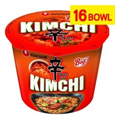 Nong Shim KIMCHI Ramyun Ramen Noodle Soup - Big Bowl 112g (Pack of 16)