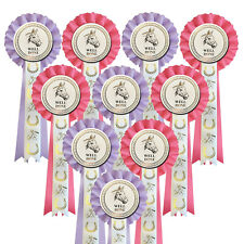 Horse Rosettes, Choice Of Colours x10 🐎🐎 PRINTED TAILS + FREE POSTAGE 🐎🐎🐎