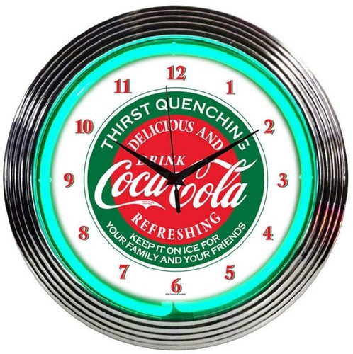 Coca cola evergreen - neon, clock