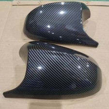 Carbon Fiber Black Wing Mirror Cover Caps For BMW 3 Series E90 E92 08-12 LCI