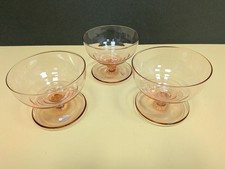 3 x Vintage Art Deco Stemmed