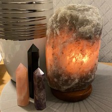 Grey Himalayan Salt Lamp Warm Night Light Rock Stone Lamps Spiritual Decor Shop