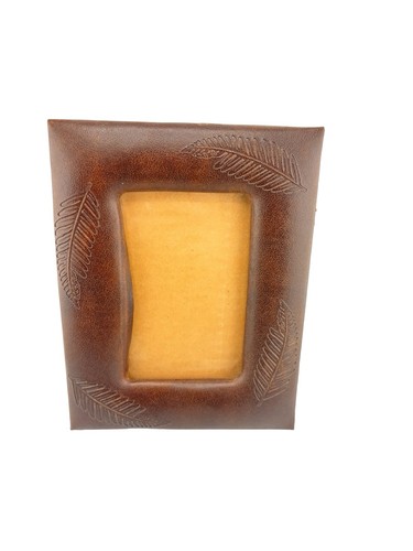 Brown faux leather picture - leather,