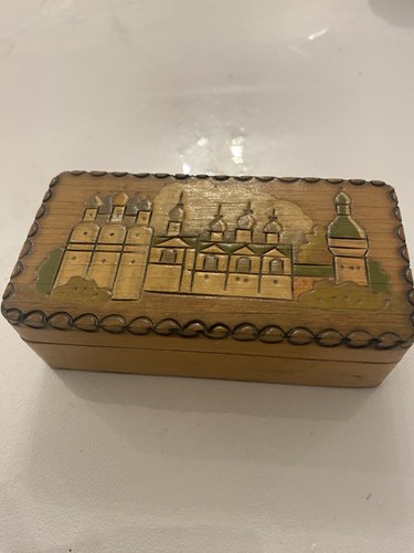 Russian vintage wooden trinket - wooden,
