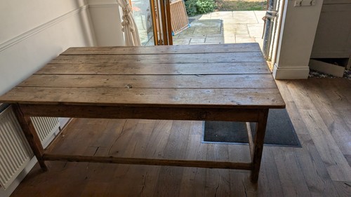 Antique pine farmhouse table - pine,