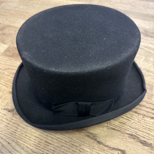 Black wool felt top hat - felt,